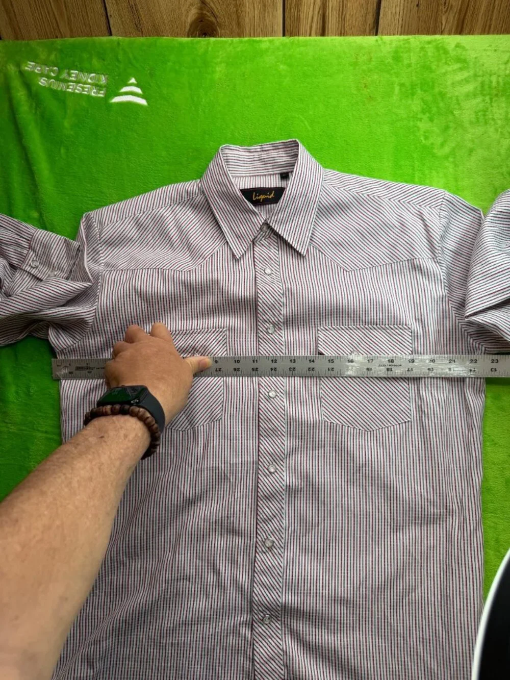 Vintage Liquid Western Pearl Snap Shirt Sz L Striped - Picture 5 of 7